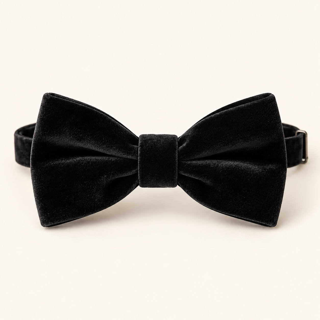 Black velvet pre-tied bow tie