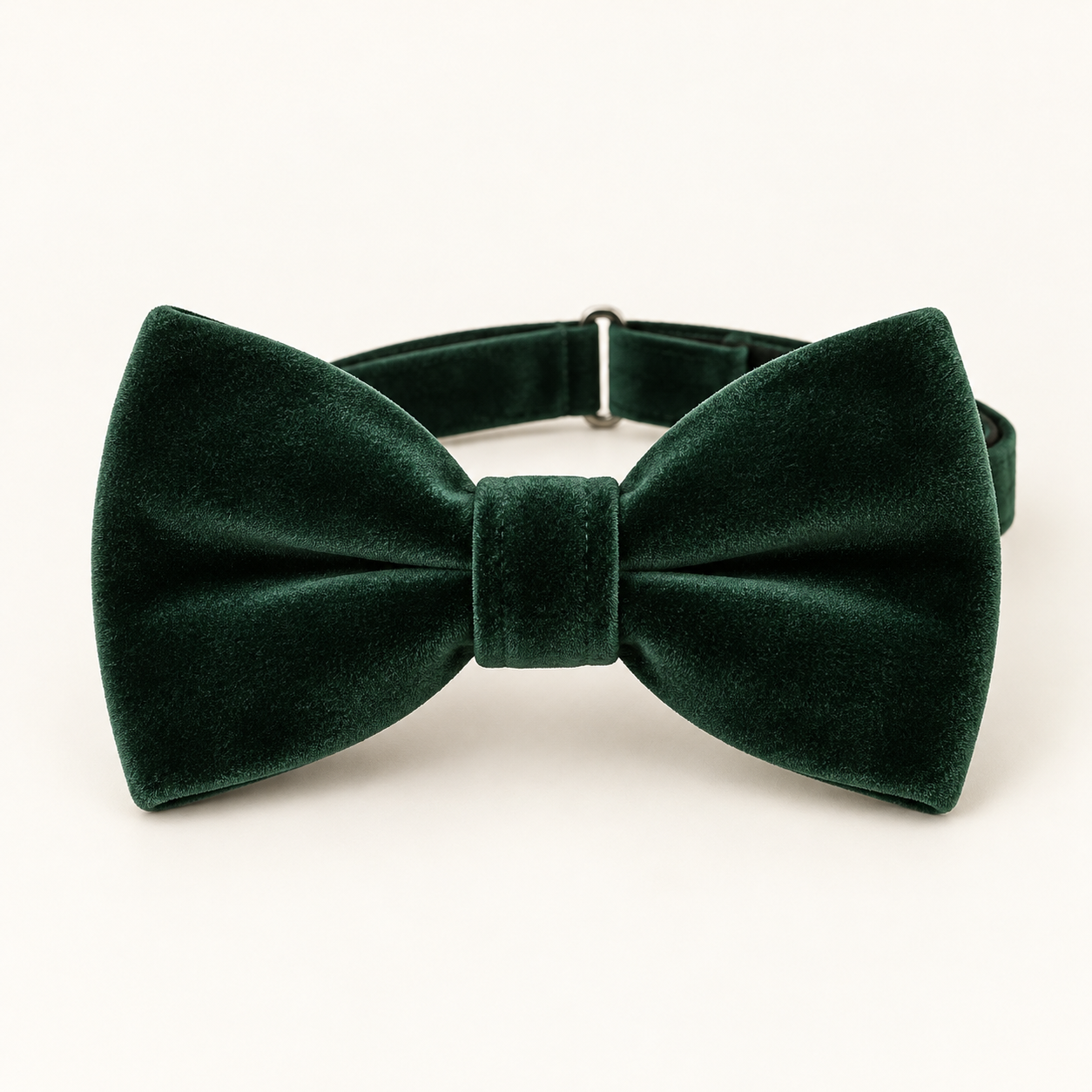 Green velvet pre-tied bow tie