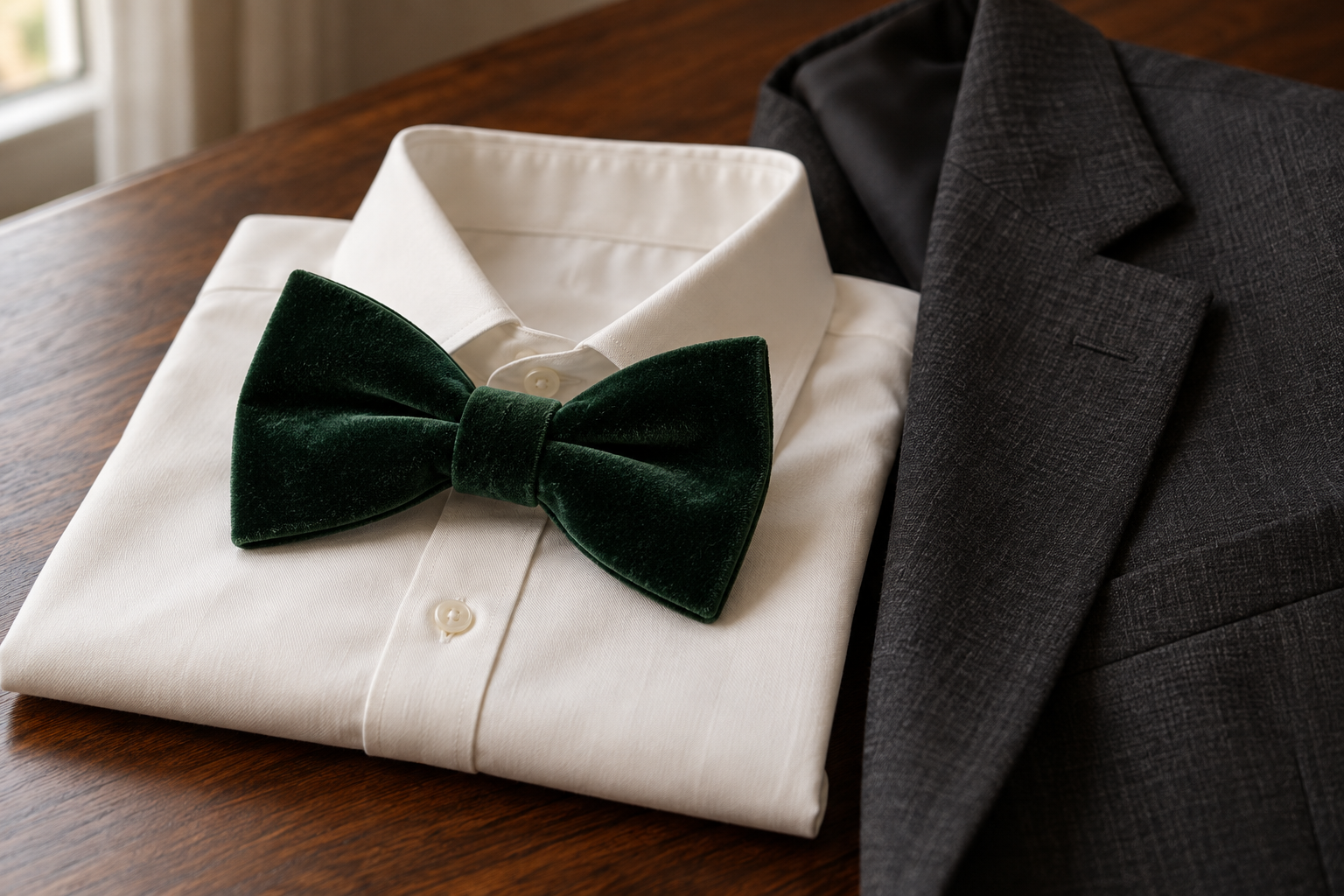 Bow tie styling with tailored clothing