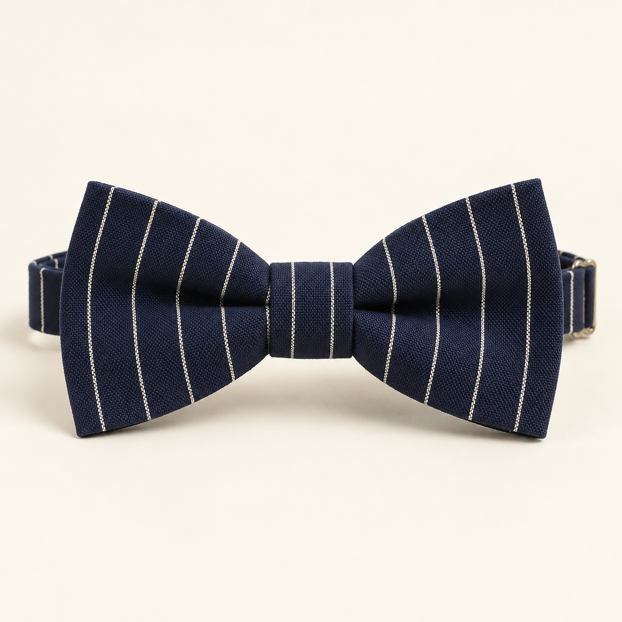 Navy cotton pre-tied bow tie